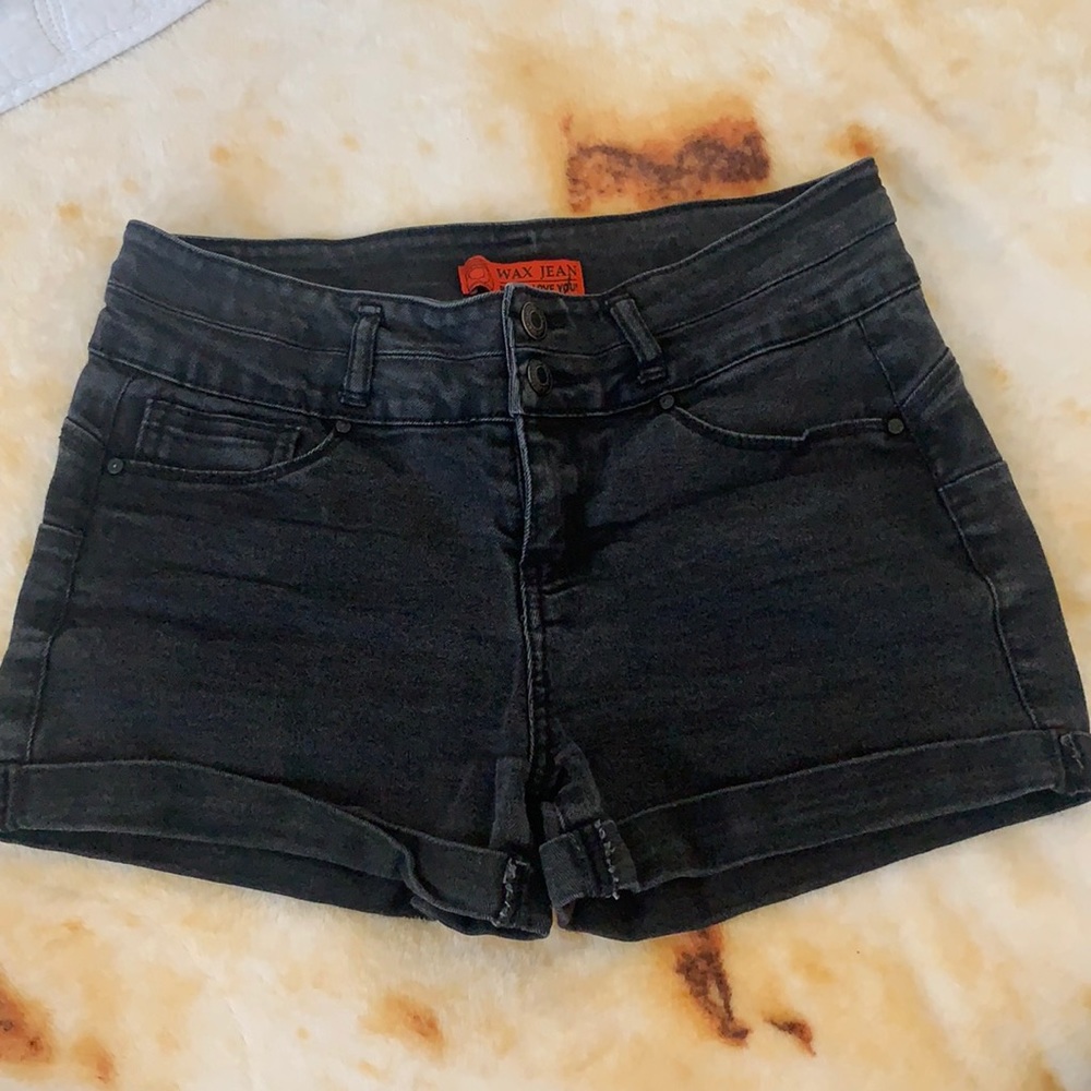 black shorts